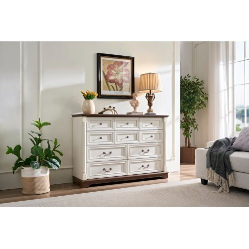 10 - Drawer Dresser Chest with Wooden Base - Rustic Storage for Bedroom & Living Room - product type - NovaVisio