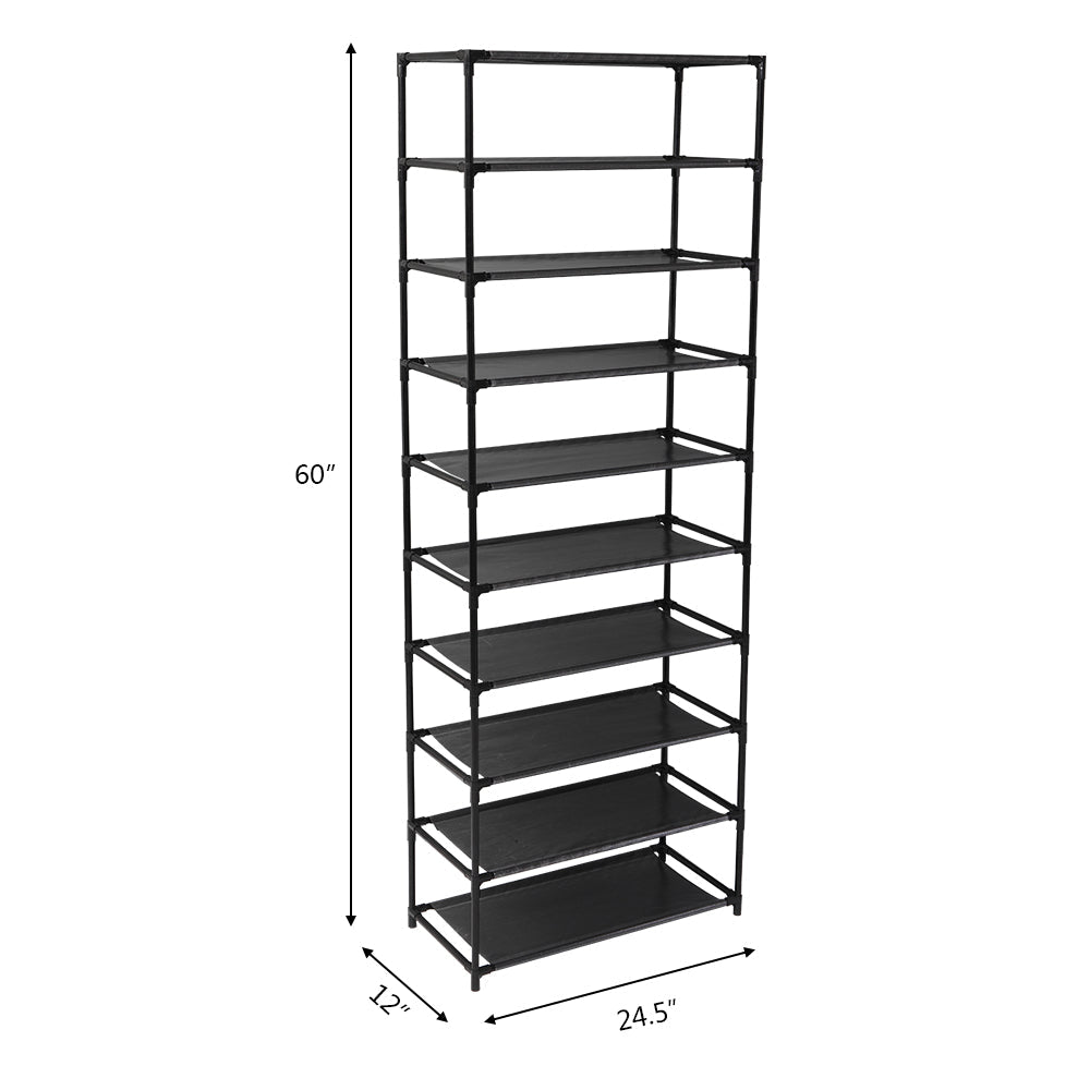 10 - Tier Shoe Rack Organizer - Holds 30 Pairs, Stackable Storage Shelf, 60" Tall - product type - NovaVisio