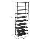 10 - Tier Shoe Rack Organizer - Holds 30 Pairs, Stackable Storage Shelf, 60" Tall - product type - NovaVisio
