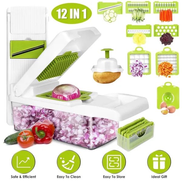 12 - in - 1 Vegetable Chopper with Container - Kitchen Food Slicer Dicer Grater - product type - NovaVisio