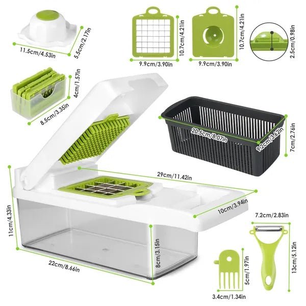 12 - in - 1 Vegetable Chopper with Container - Kitchen Food Slicer Dicer Grater - product type - NovaVisio