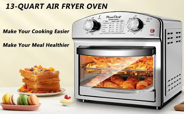 12 - Liter Stainless Steel Air Fryer - 450°F Dual Knob Control with Presets - product type - NovaVisio