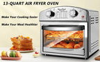 12 - Liter Stainless Steel Air Fryer - 450°F Dual Knob Control with Presets - product type - NovaVisio
