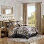 12 Piece Comforter Set With Cotton Bed Sheets Black Queen - product type - NovaVisio