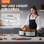 18 QT Electric Roaster Oven - 1450W Turkey Roaster with Self - Basting Lid - product type - NovaVisio