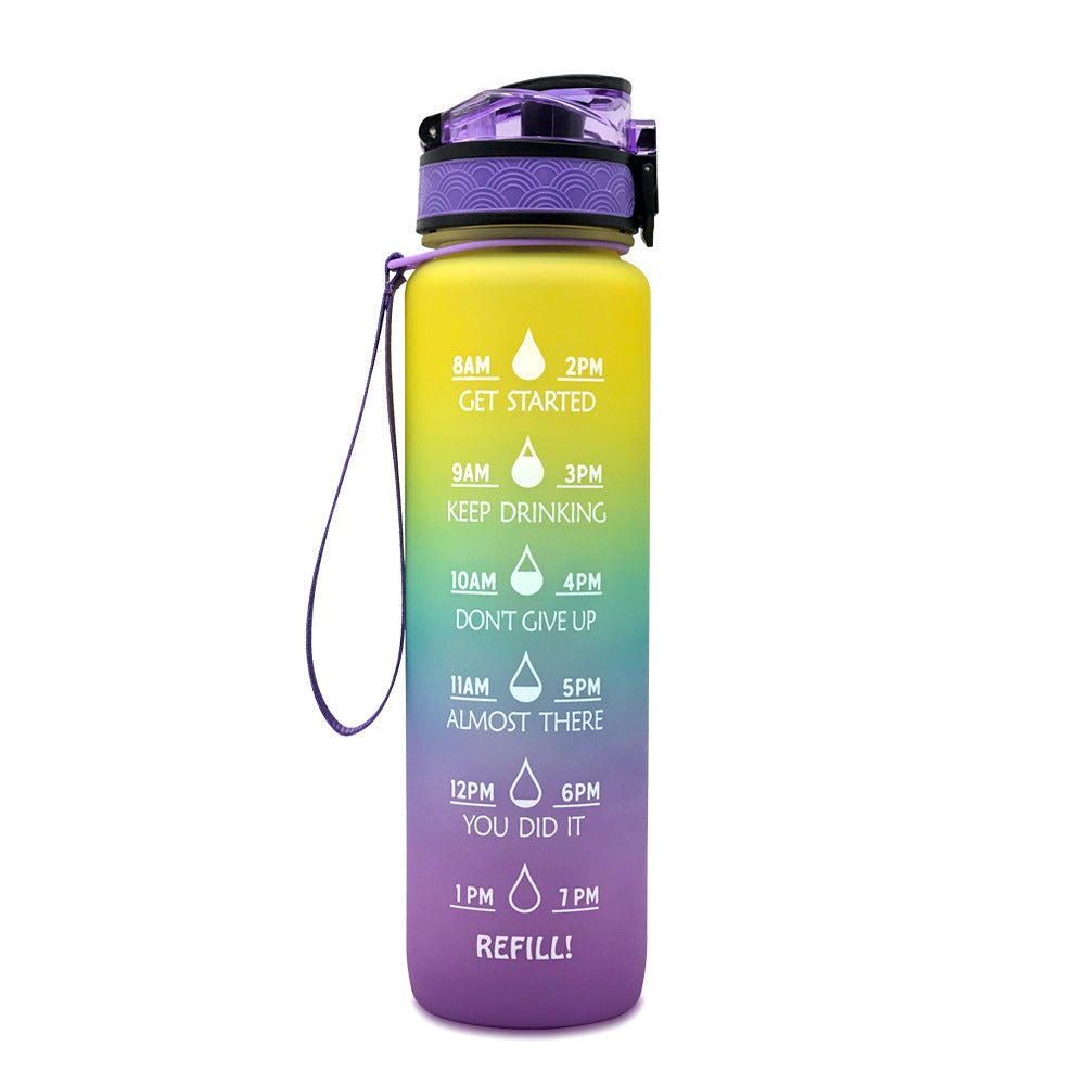 1L Tritan Water Bottle With Time Marker Bounce Cover Motivational Water Bottle Cycling Leakproof Cup For Sports Fitness Bottles - product type - NovaVisio