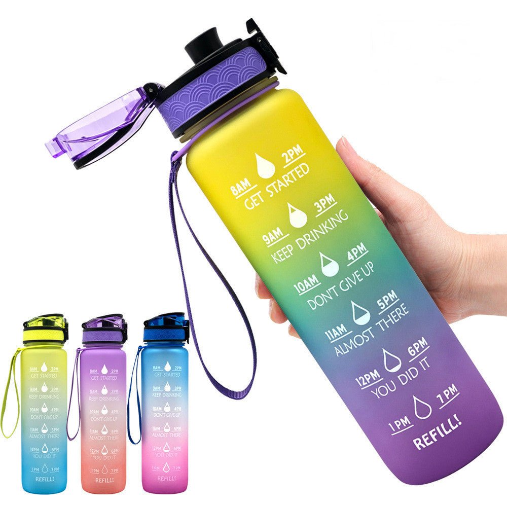 1L Tritan Water Bottle With Time Marker Bounce Cover Motivational Water Bottle Cycling Leakproof Cup For Sports Fitness Bottles - product type - NovaVisio