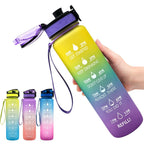 1L Tritan Water Bottle With Time Marker Bounce Cover Motivational Water Bottle Cycling Leakproof Cup For Sports Fitness Bottles - product type - NovaVisio
