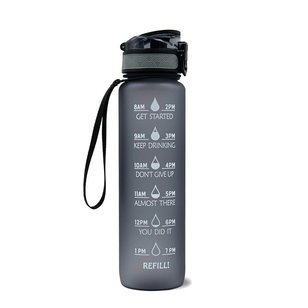 1L Tritan Water Bottle With Time Marker Bounce Cover Motivational Water Bottle Cycling Leakproof Cup For Sports Fitness Bottles - product type - NovaVisio