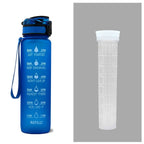 1L Tritan Water Bottle With Time Marker Bounce Cover Motivational Water Bottle Cycling Leakproof Cup For Sports Fitness Bottles - product type - NovaVisio