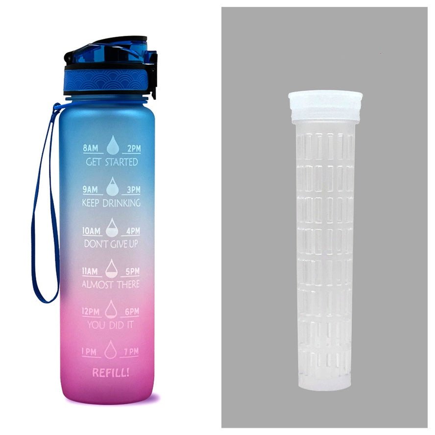 1L Tritan Water Bottle With Time Marker Bounce Cover Motivational Water Bottle Cycling Leakproof Cup For Sports Fitness Bottles - product type - NovaVisio