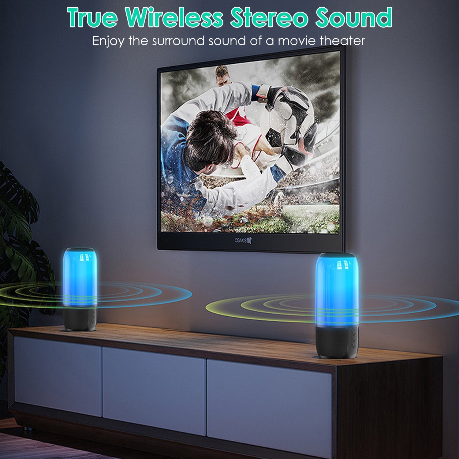 1Pc Wireless Portable Speaker Loud Stereo Speaker With 6 Color Changing Lights Radio Party TWS Speaker For Home Outdoor Travelling - product type - NovaVisio