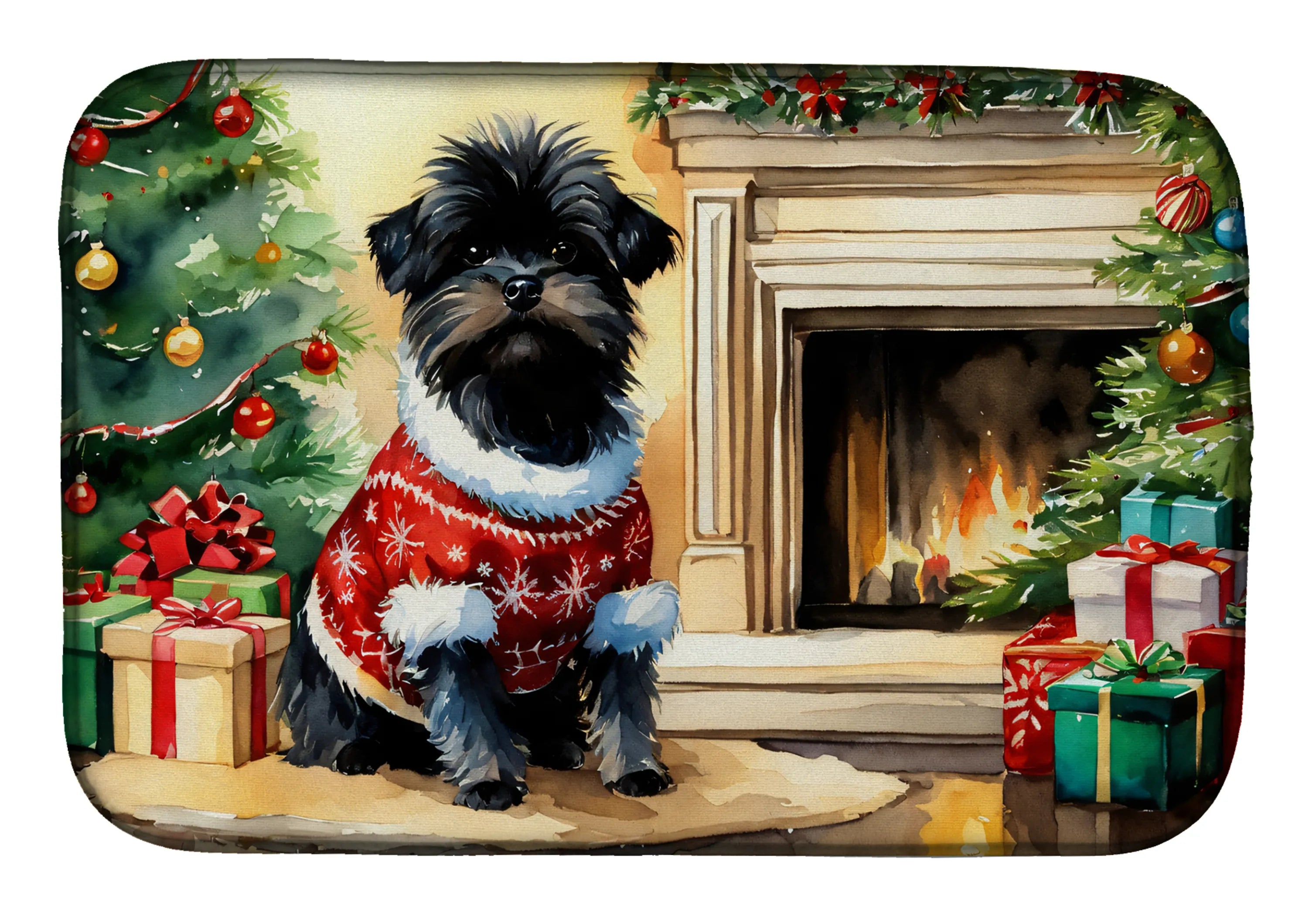 Cozy Christmas Dish Drying Mat - Size: 14  X 21" | Pack Of: 1 | Collection name: Cozy christmas