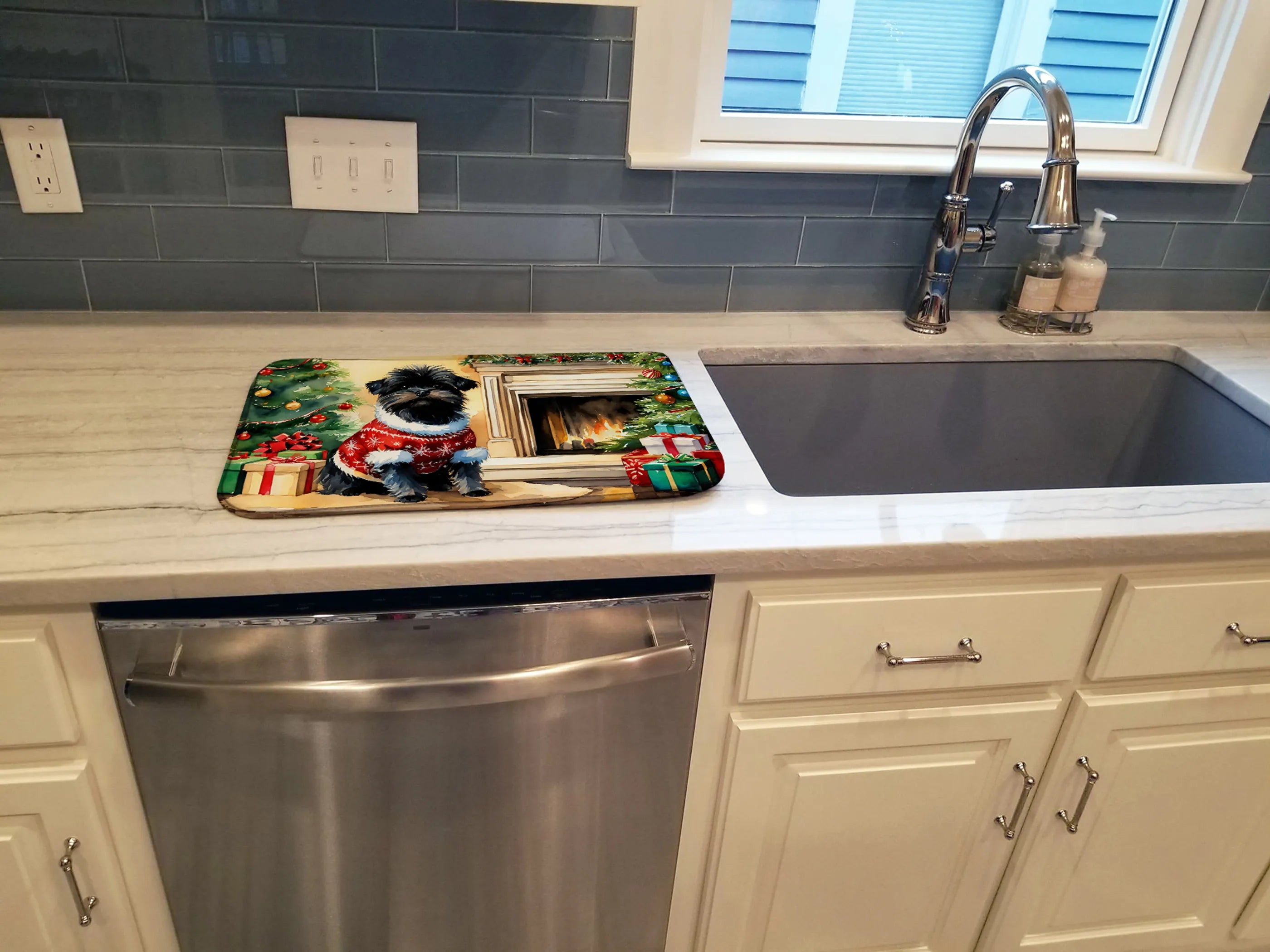 Cozy Christmas Dish Drying Mat - Size: 14  X 21" | Pack Of: 1 | Collection name: Cozy christmas