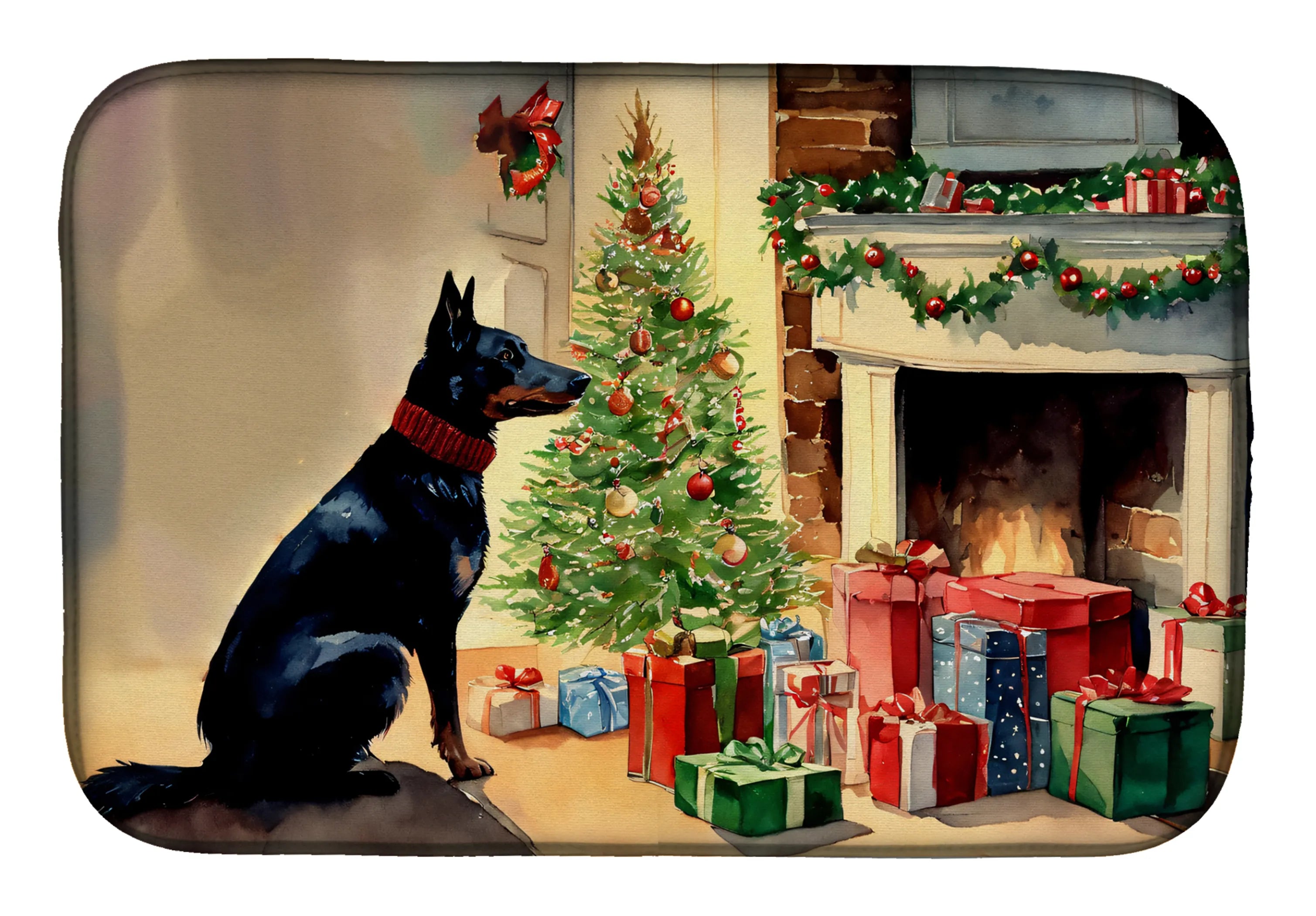 Cozy Christmas Dish Drying Mat - Size: 14  X 21" | Pack Of: 1 | Collection name: Cozy christmas