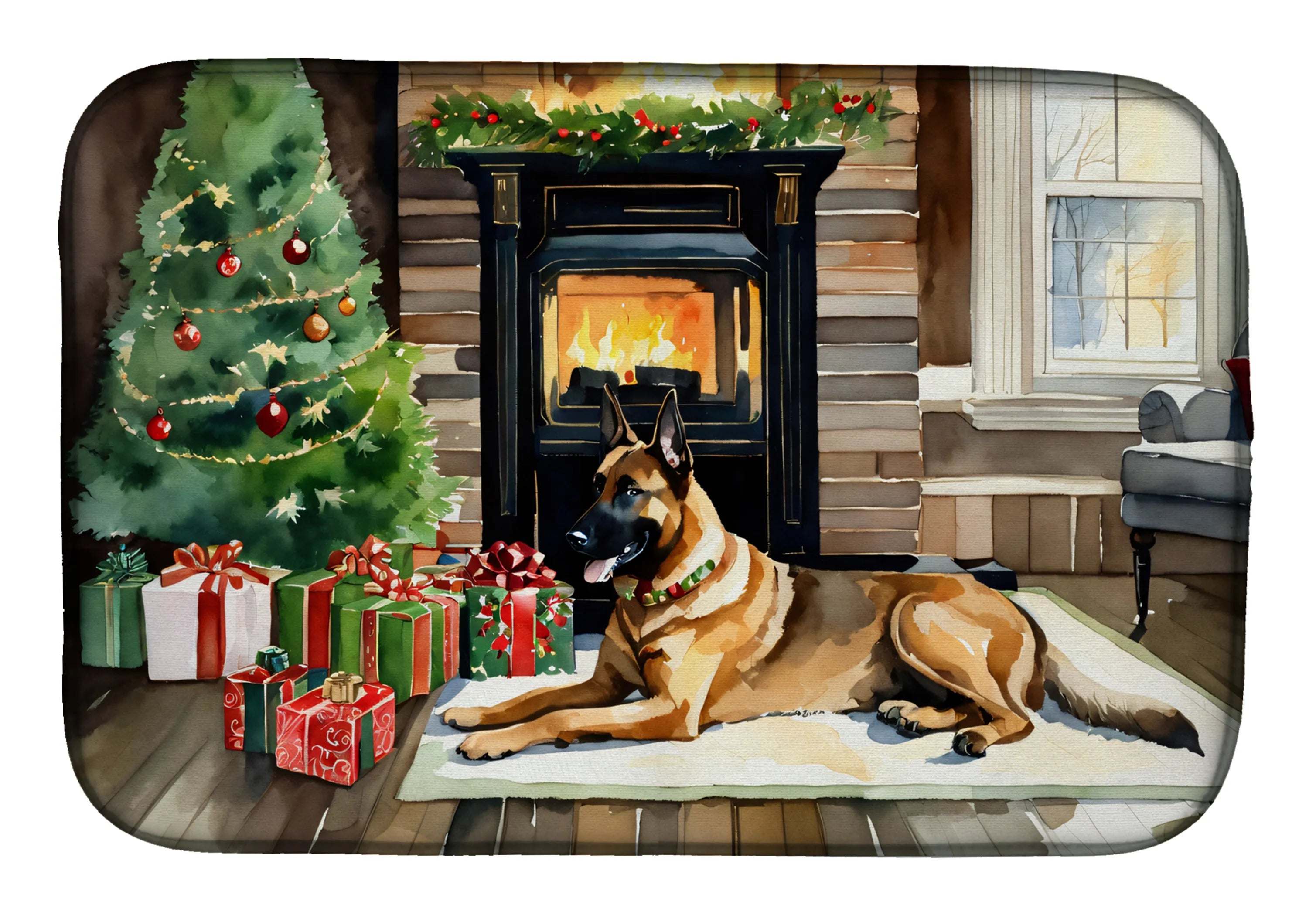 Cozy Christmas Dish Drying Mat - Size: 14  X 21" | Pack Of: 1 | Collection name: Cozy christmas