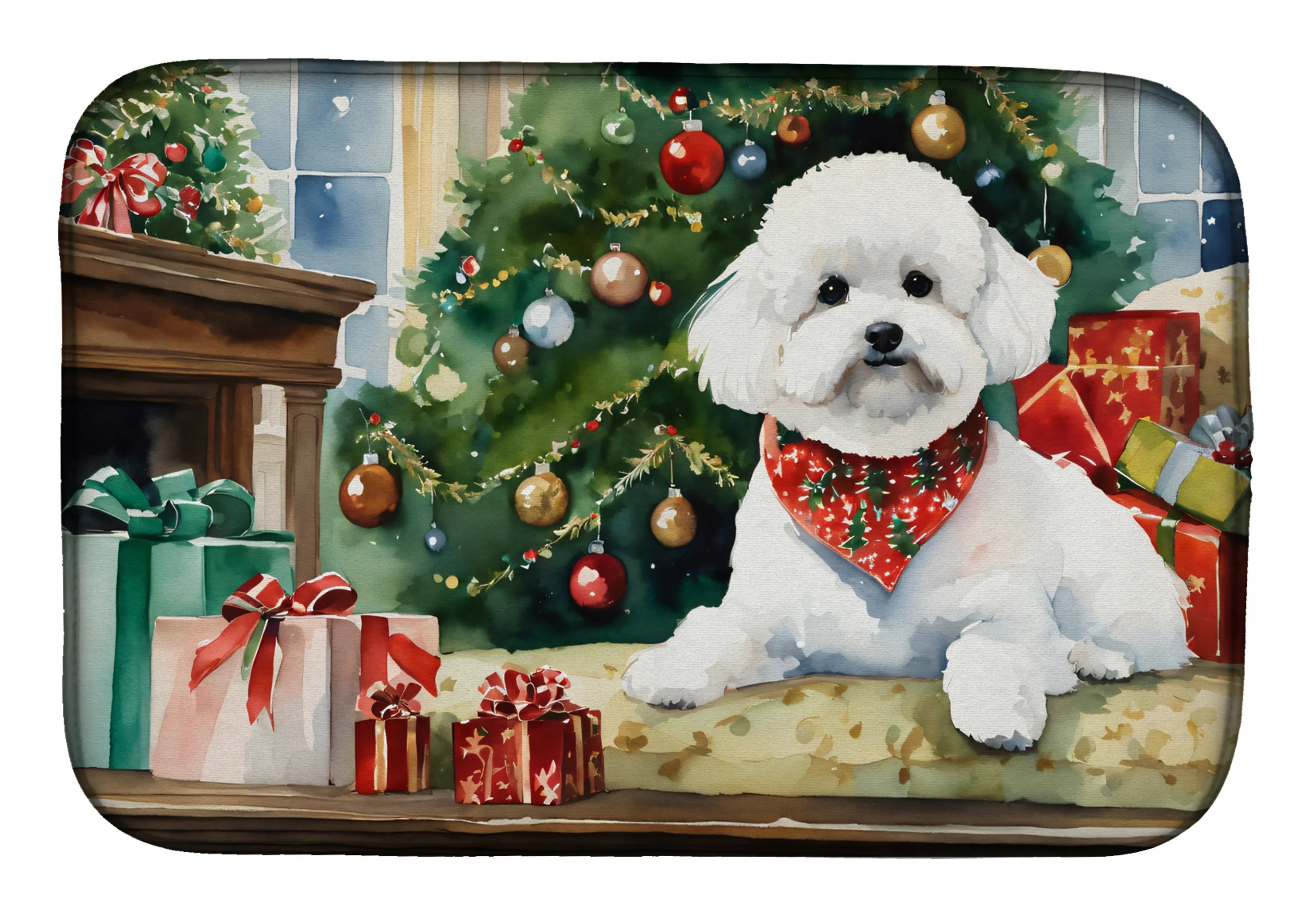 Cozy Christmas Dish Drying Mat - Size: 14  X 21" | Pack Of: 1 | Collection name: Cozy christmas