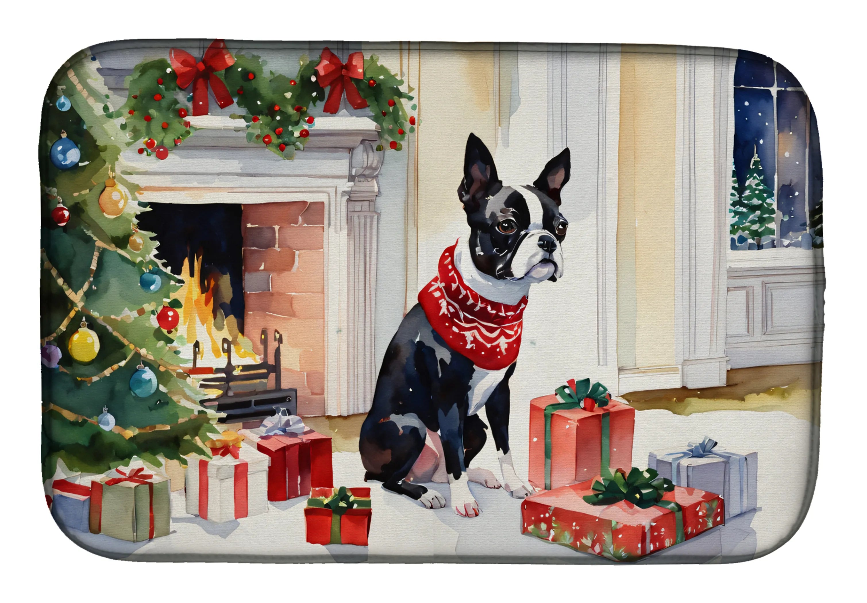 Cozy Christmas Dish Drying Mat - Size: 14  X 21" | Pack Of: 1 | Collection name: Cozy christmas