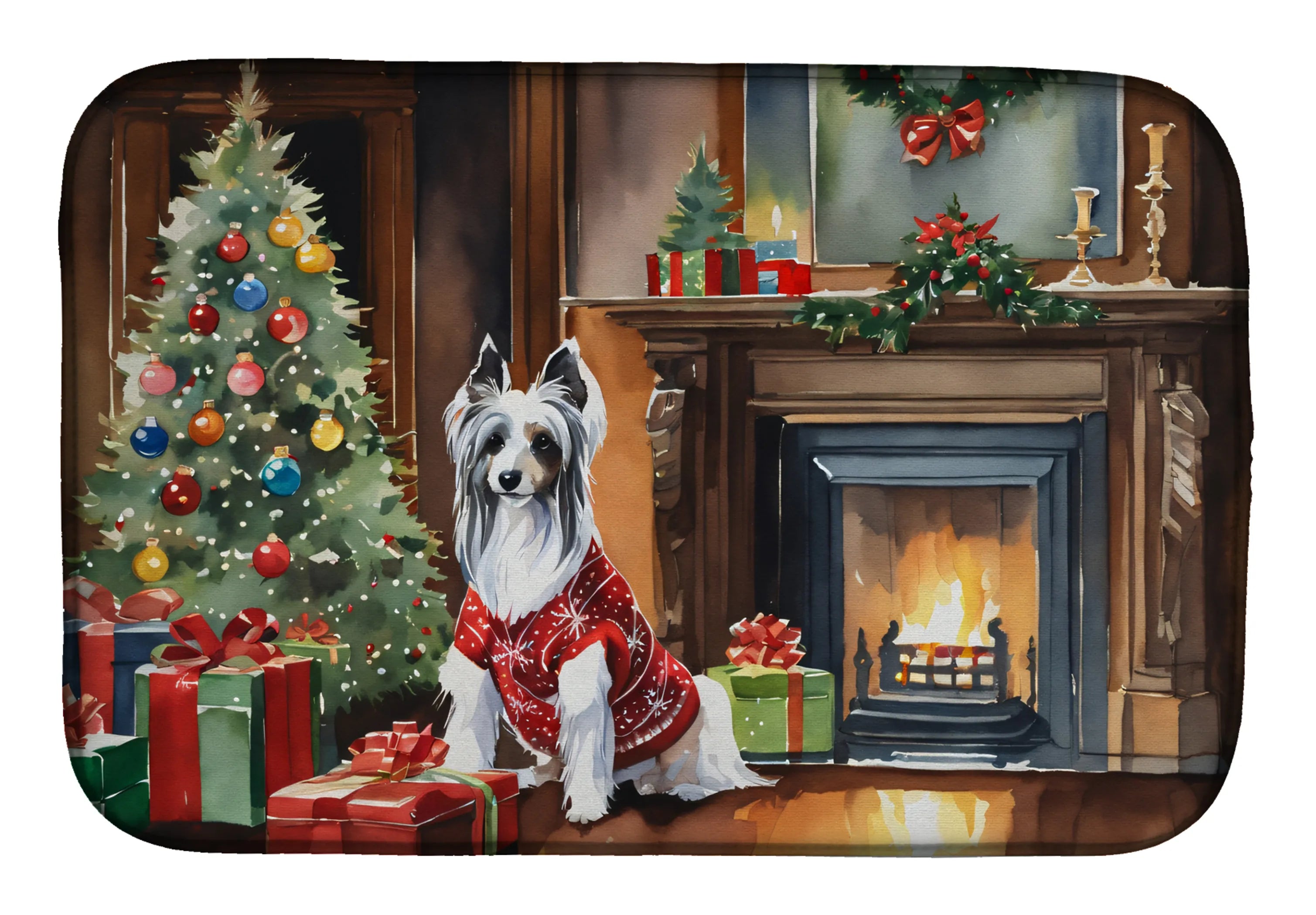 Cozy Christmas Dish Drying Mat - Size: 14  X 21" | Pack Of: 1 | Collection name: Cozy christmas