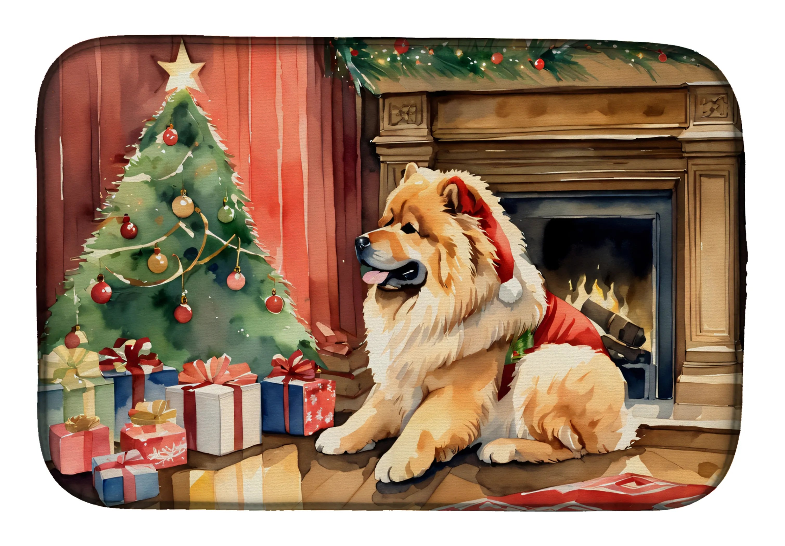 Cozy Christmas Dish Drying Mat - Size: 14  X 21" | Pack Of: 1 | Collection name: Cozy christmas