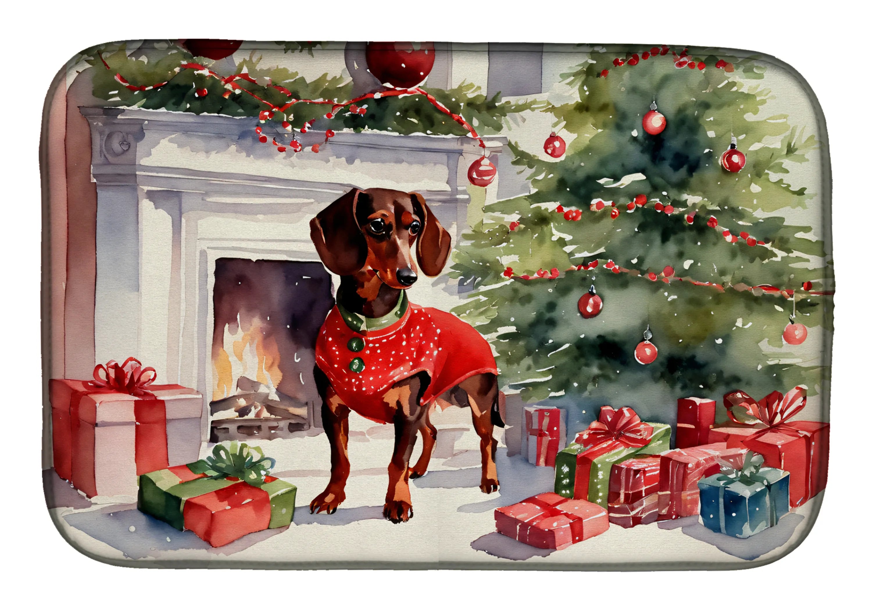 Cozy Christmas Dish Drying Mat - Size: 14  X 21" | Pack Of: 1 | Collection name: Cozy christmas