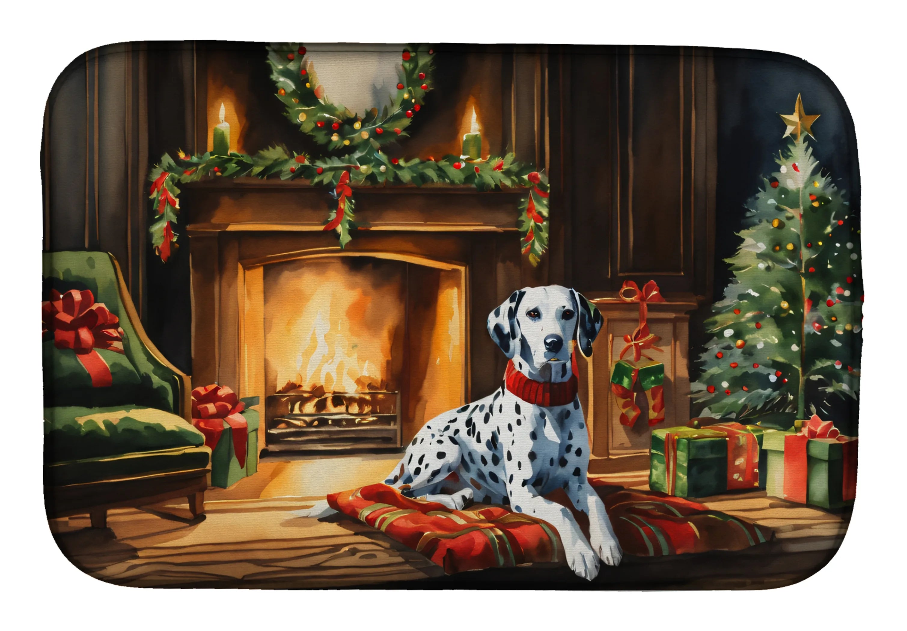 Cozy Christmas Dish Drying Mat - Size: 14  X 21" | Pack Of: 1 | Collection name: Cozy christmas