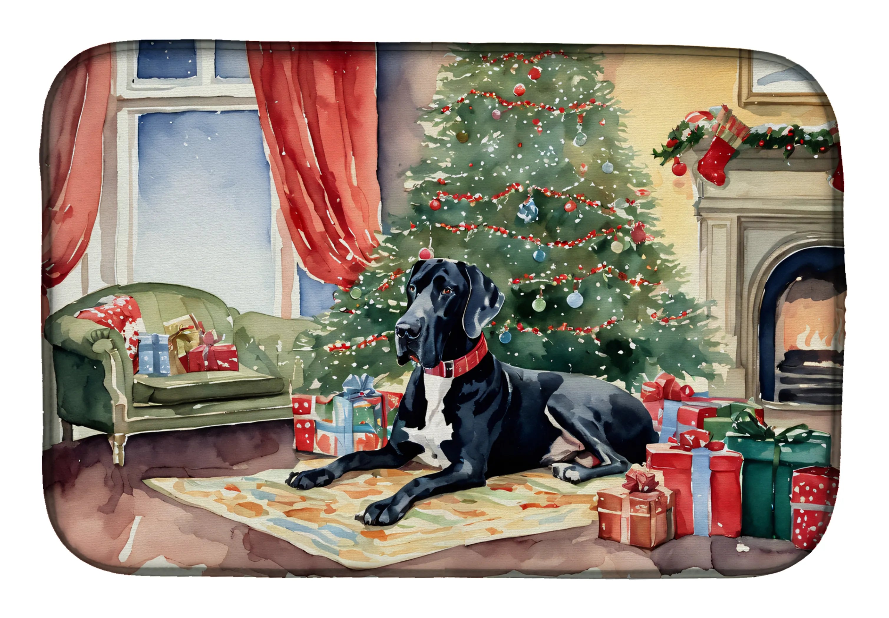 Cozy Christmas Dish Drying Mat - Size: 14  X 21" | Pack Of: 1 | Collection name: Cozy christmas