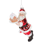Glass Santa with Gingerbread Ornament