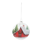 Frosted Barn Ball Ornament