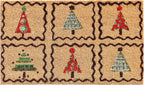 17" X 29" Natural Red and Black Coir Christmas Trees Outdoor Christmas Door Mat