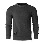ZIMEGO Mens Long Sleeve Stone Washed Vintage Crewneck Pullover Sweater