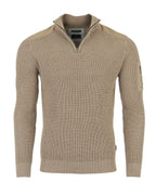 ZIMEGO Mens Long Sleeve Pullover Quarter Zip Mock Neck Polo Sweater