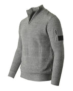 ZIMEGO Mens Long Sleeve Pullover Quarter Zip Mock Neck Polo Sweater