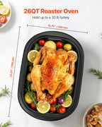 26 QT Electric Roaster Oven - 1450W Turkey Roaster with Self - Basting Lid - product type - NovaVisio