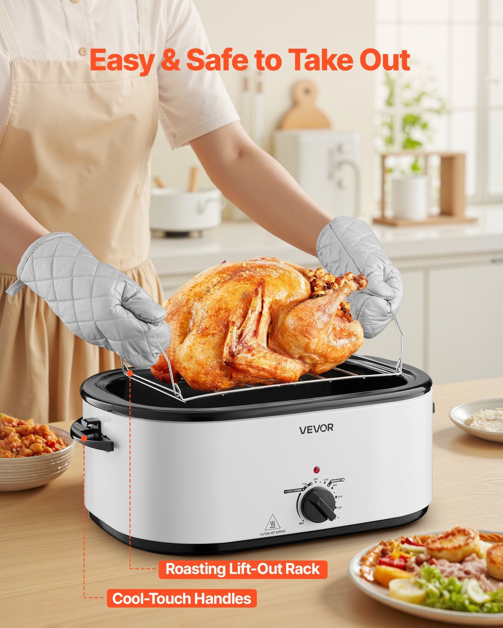 26 QT Electric Roaster Oven - 1450W Turkey Roaster with Self - Basting Lid - product type - NovaVisio