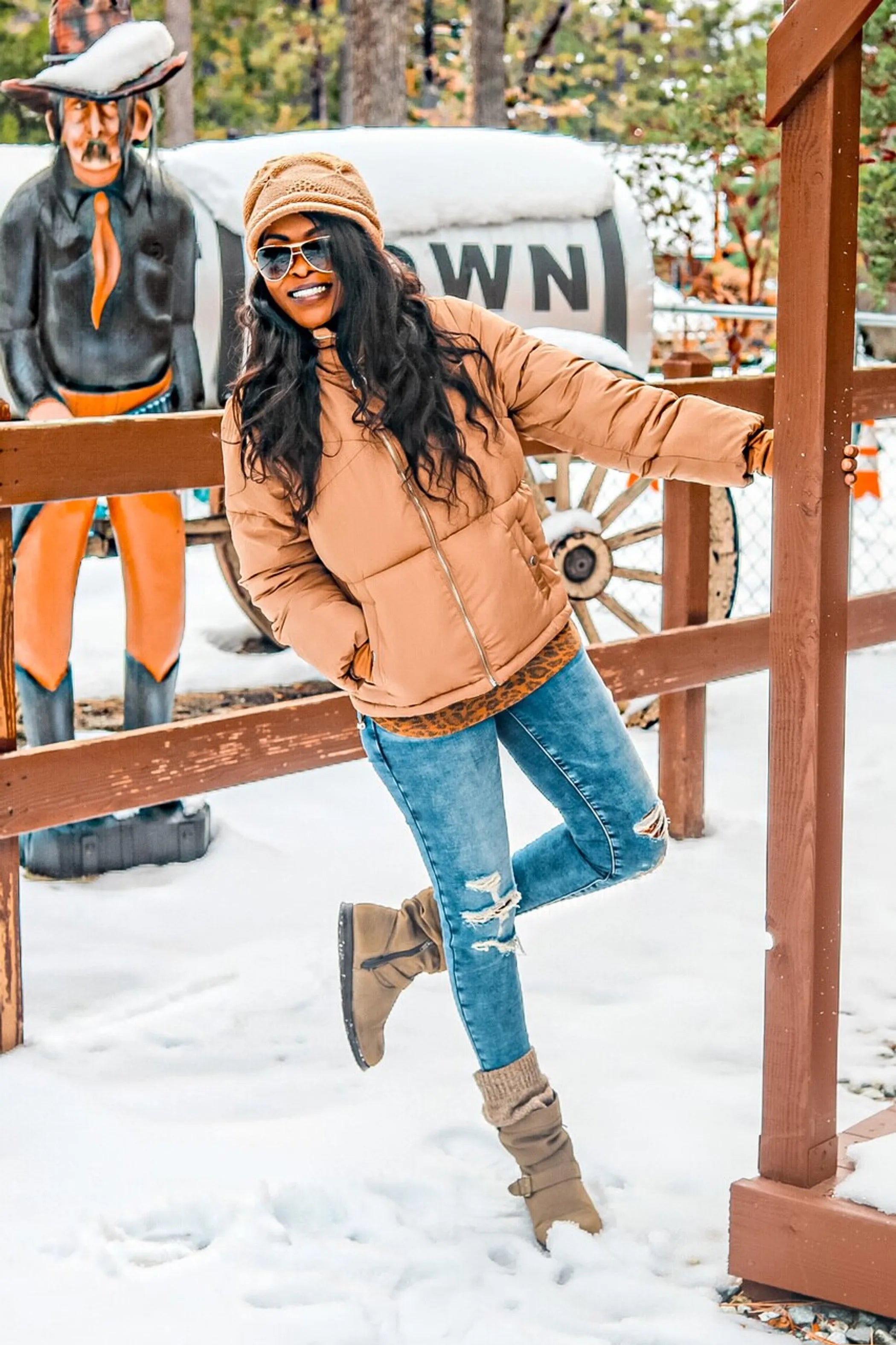 Winter Wish Puffer Jacket Brown