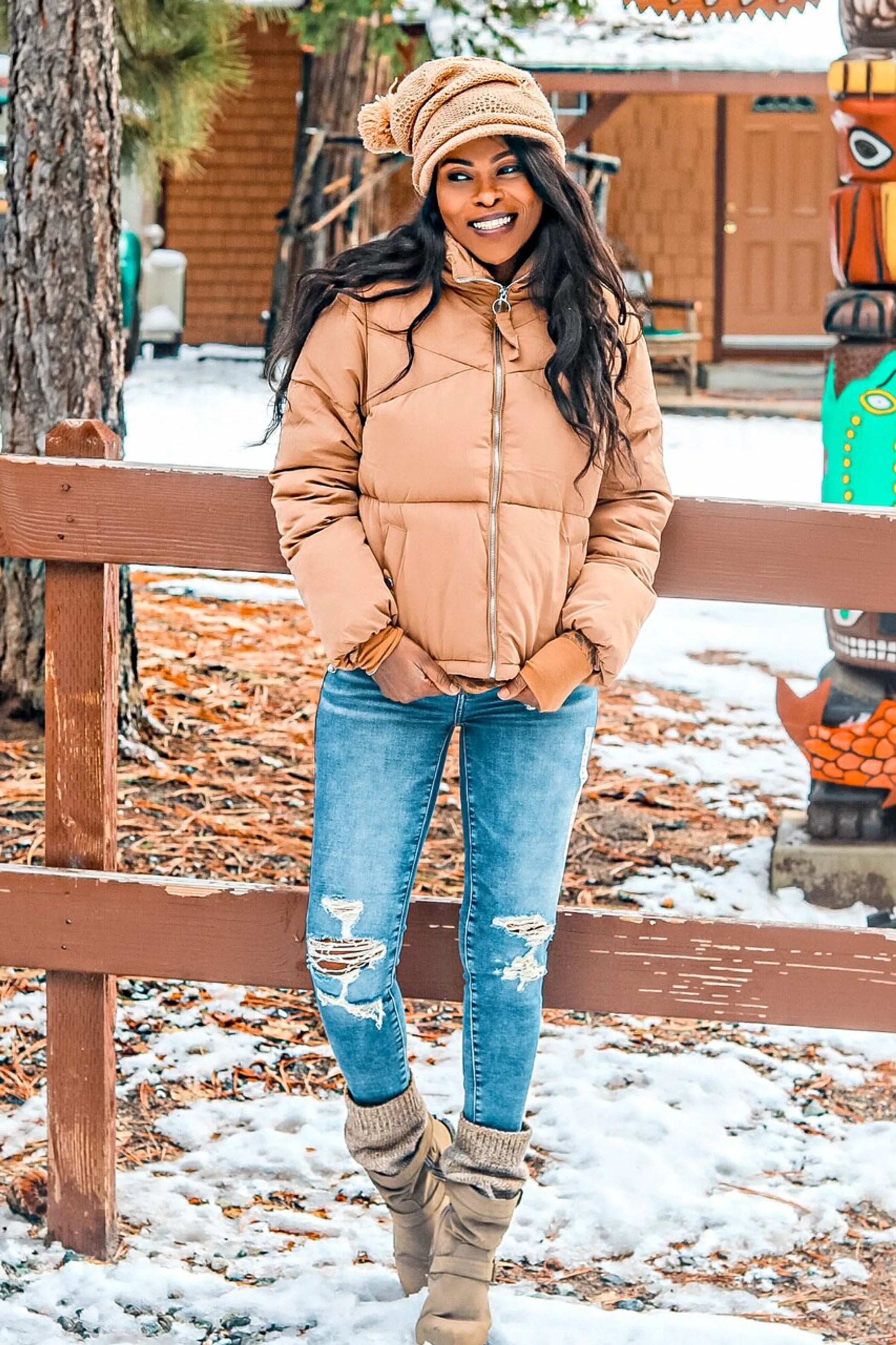 Winter Wish Puffer Jacket Brown