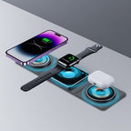3 IN 1 Magnetic Folding Wireless Charger Station For IPhone Transparent Fast Charging For IWatch And Airpods - product type - NovaVisio