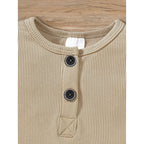 3 - Pack Baby Ribbed Rompers - Long Sleeve Button Front Jumpsuit, Newborn - 24M - product type - NovaVisio