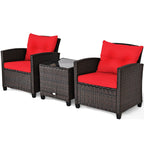 3 Pieces Rattan Patio Furniture Set With Washable Cushion - product type - NovaVisio
