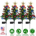 4Packs Solar Christmas Tree Lights Xmas Garden Decorations Tree Stake Lamp