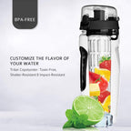 32oz Fruit Infuser Water Bottle - BPA Free Sport Infusion Bottle with Juice Shaker - product type - NovaVisio