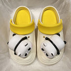 New Spring And Summer Anti-slip Platform Panda Light Hole Shoes For Women