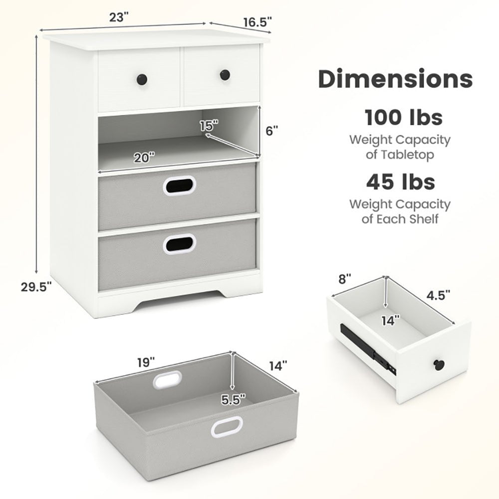4 - Drawer Dresser - Modern Storage Organizer with Shelves - product type - NovaVisio