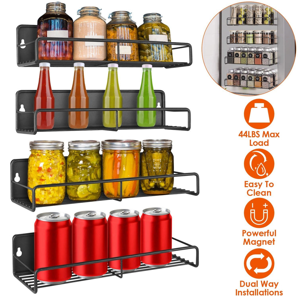 4 - Pack Magnetic Spice Rack Organizer - Fridge Storage Shelf for Kitchen Organization - product type - NovaVisio