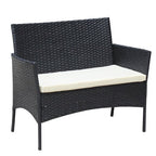 4 PC Rattan Patio Furniture Set Outdoor Patio Cushioned Seat Wicker Sofa Beige Cushion - product type - NovaVisio