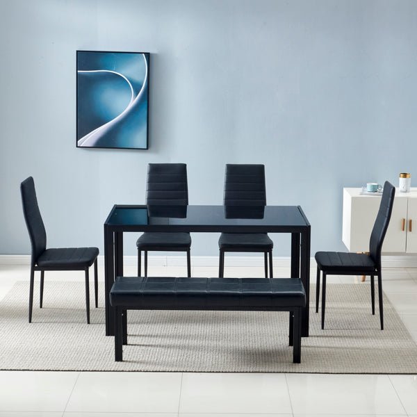 4 - Piece High Backrest PU Leather Dining Chairs - Modern Comfortable Set - product type - NovaVisio