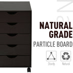 5 - Drawer File Cabinet - Nordic Style Rolling Organizer - product type - NovaVisio