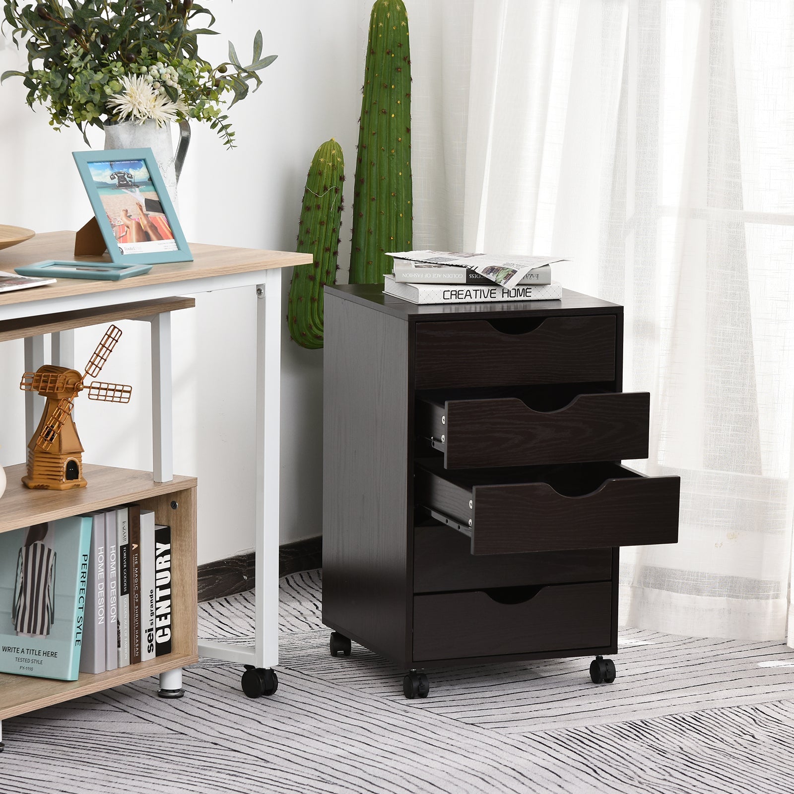 5 - Drawer File Cabinet - Nordic Style Rolling Organizer - product type - NovaVisio