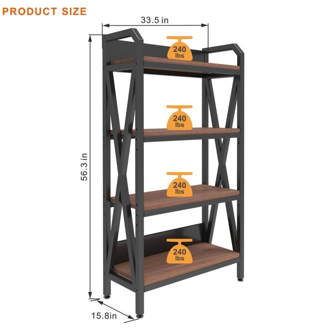 56'' Bakers Rack - 4 - Tier Metal & Wood Kitchen Storage Organizer - product type - NovaVisio
